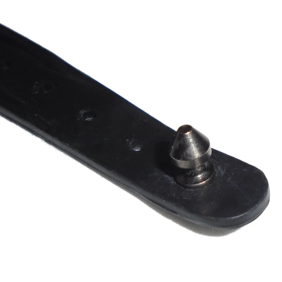 Black Rubber Spiked Choker Spike Closure NEW - Picture 3 of 7